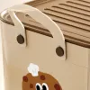 Cream-colored square covered storage box with PP eco-friendly tabletop, suitable for bedrooms Application Scenario